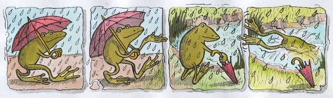storyboard komix žába